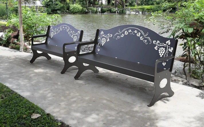 Banco de jardín. Banco de parque. Decoración para patio trasero ...