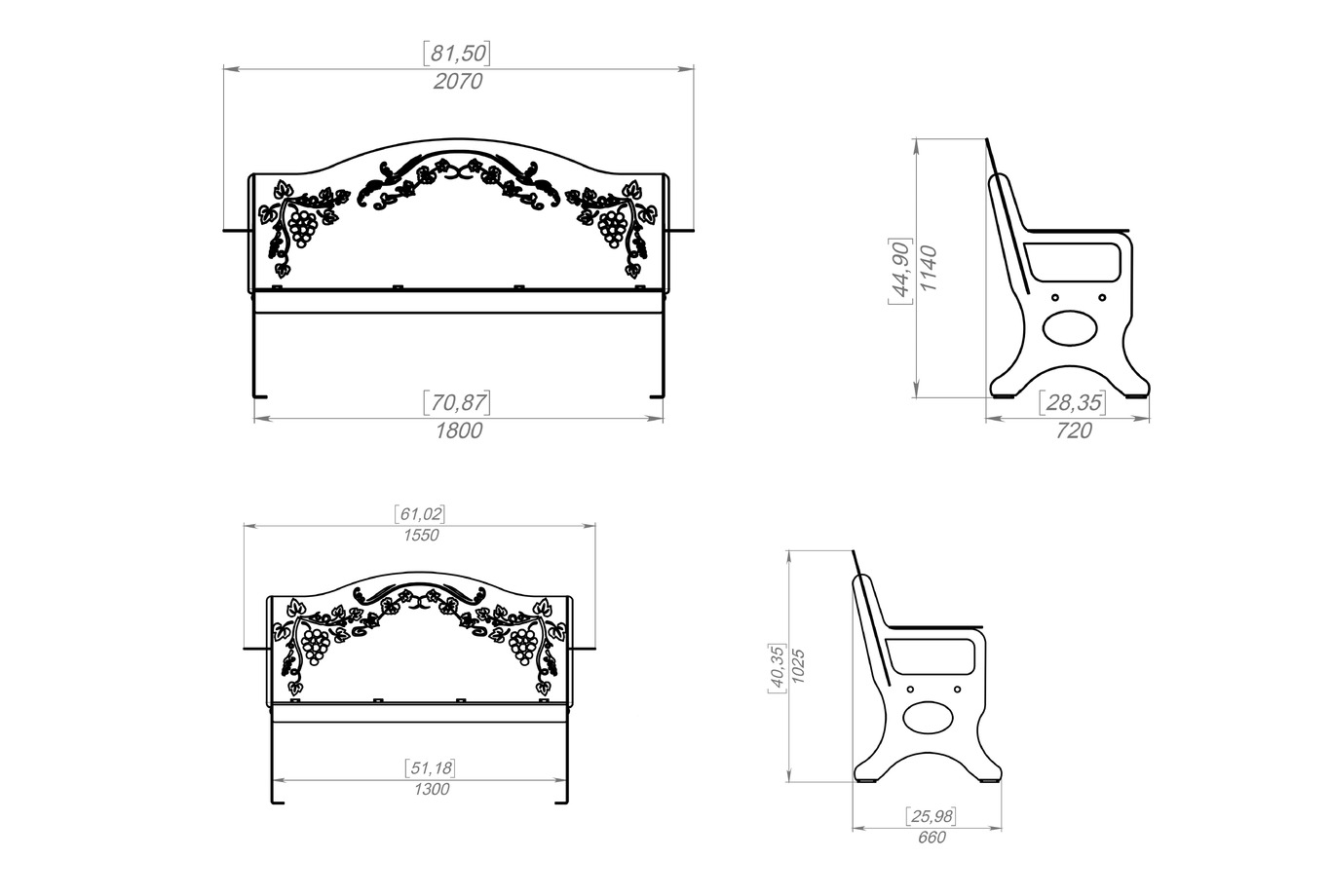 Garden Bench. Park Bench. DXF files for laser, plasma cutting. Home Backyard Decoration. Фото 10