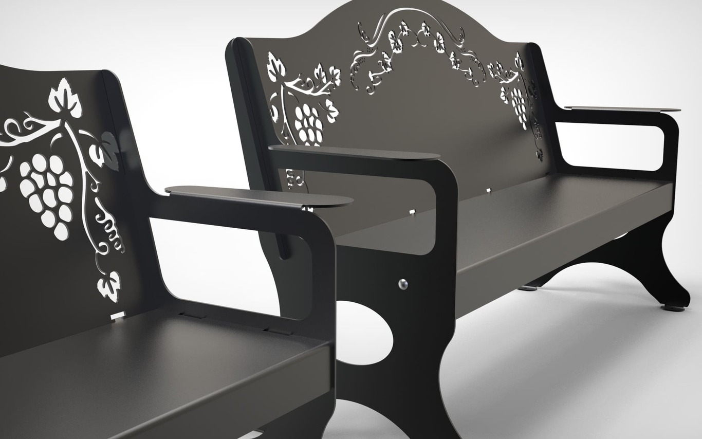Garden Bench. Park Bench. DXF files for laser, plasma cutting. Home Backyard Decoration. Фото 2