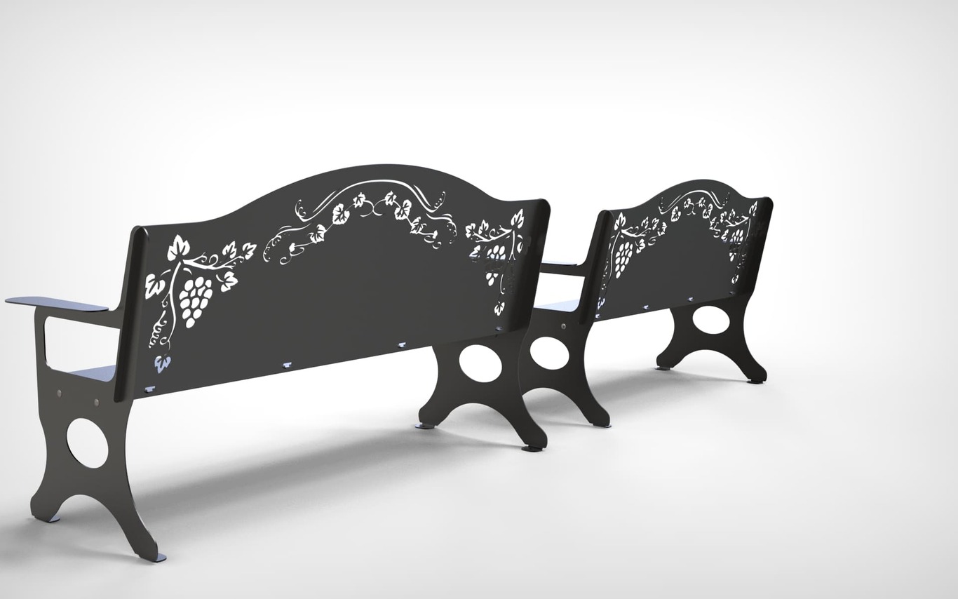 Garden Bench. Park Bench. DXF files for laser, plasma cutting. Home Backyard Decoration. Фото 4