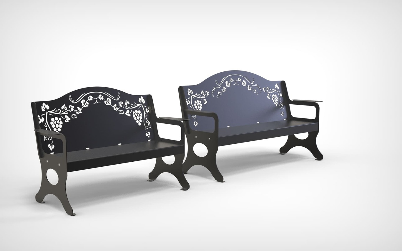 Garden Bench. Park Bench. DXF files for laser, plasma cutting. Home Backyard Decoration. Фото 5