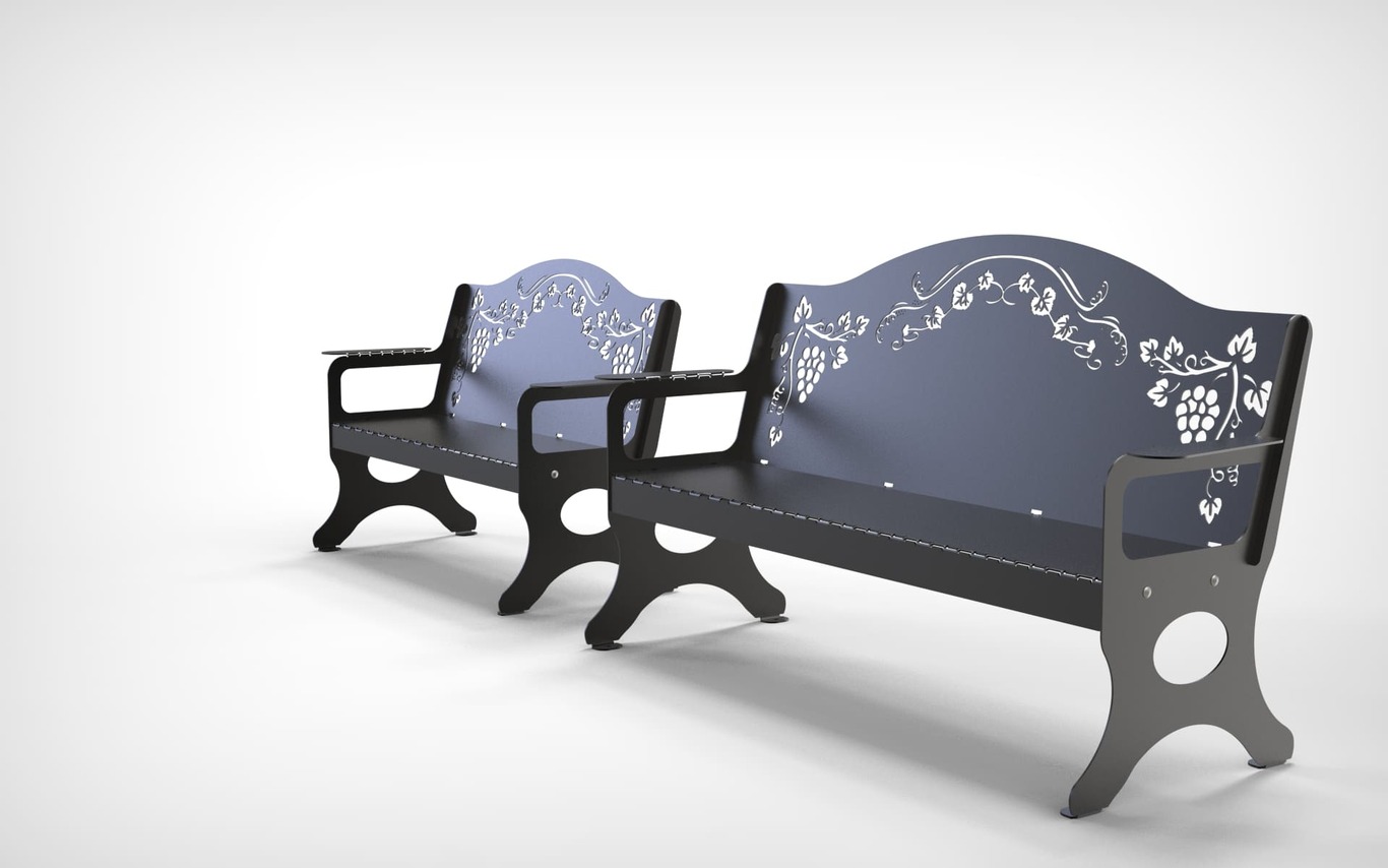 Garden Bench. Park Bench. DXF files for laser, plasma cutting. Home Backyard Decoration. Фото 8