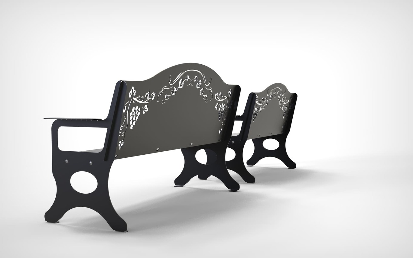 Garden Bench. Park Bench. DXF files for laser, plasma cutting. Home Backyard Decoration. Фото 9
