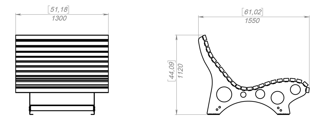 Sun Lounger V1. DXF files for laser, plasma cutting. Home Backyard Decoration. Фото 11