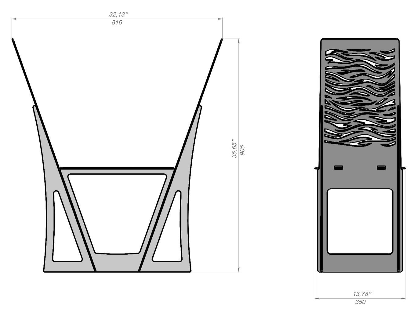 Modern Firewood Rack. DXF files for laser, plasma cutting. Фото 9