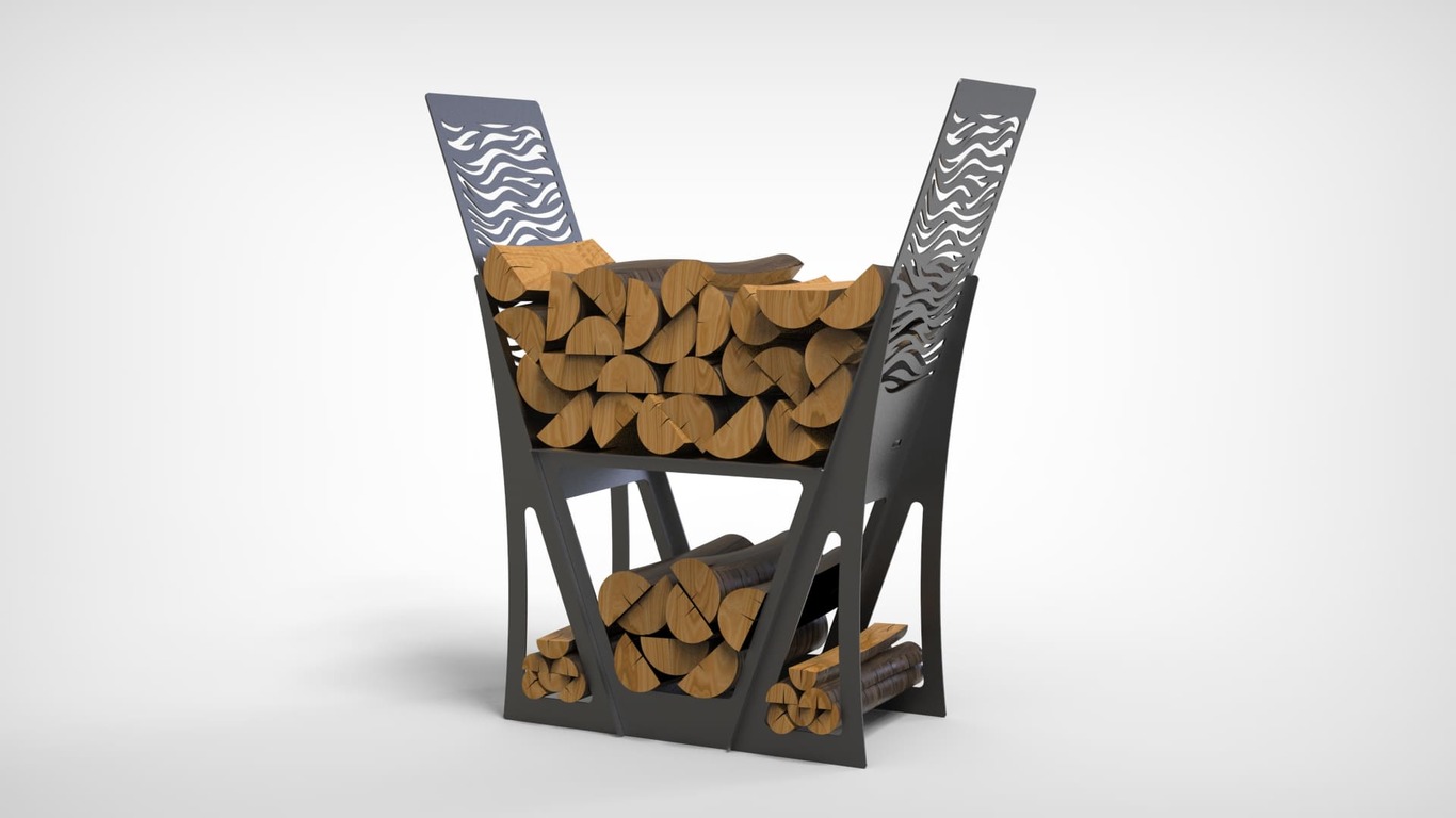 Modern Firewood Rack. DXF files for laser, plasma cutting. Фото 3