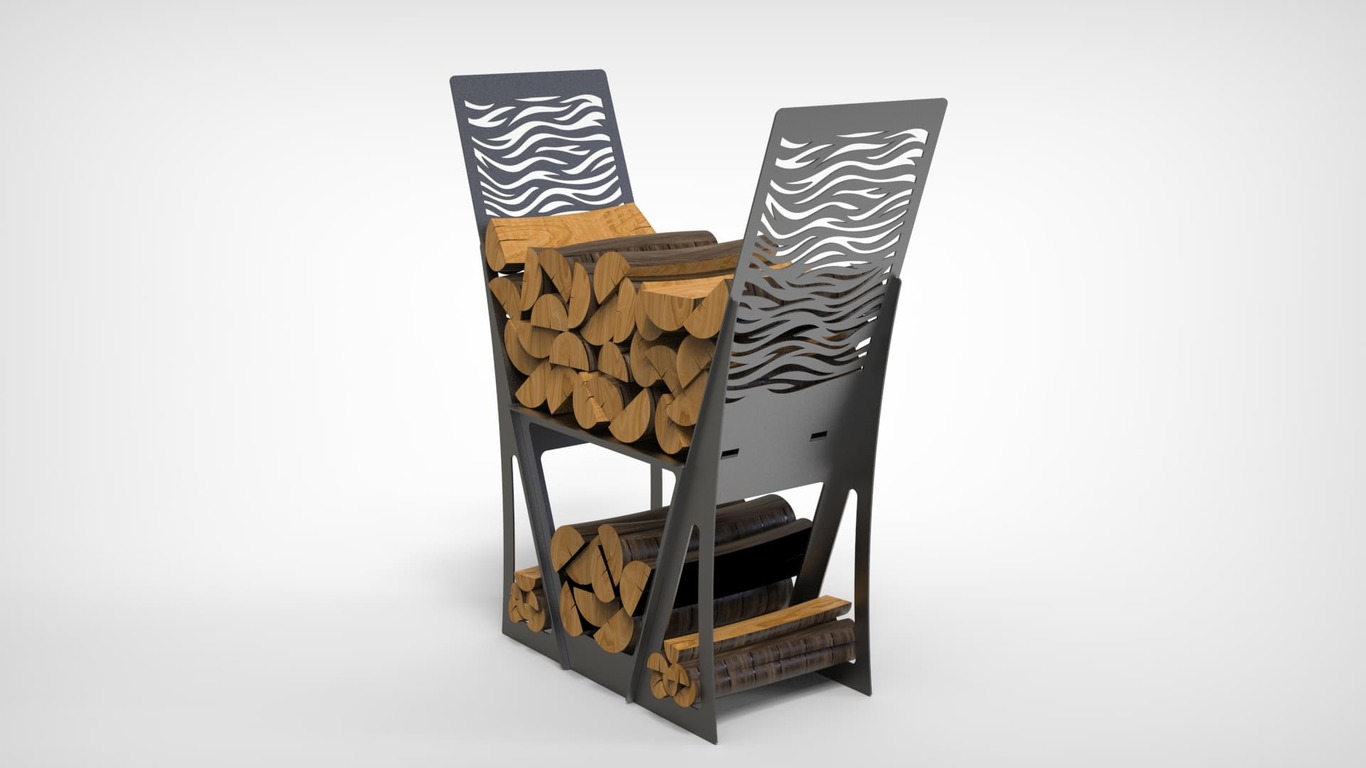 Modern Firewood Rack. DXF files for laser, plasma cutting. Фото 4