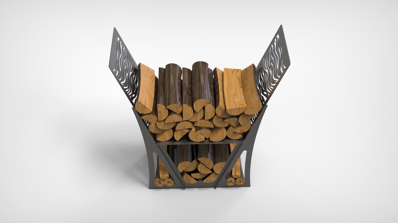 Modern Firewood Rack. DXF files for laser, plasma cutting. Фото 6