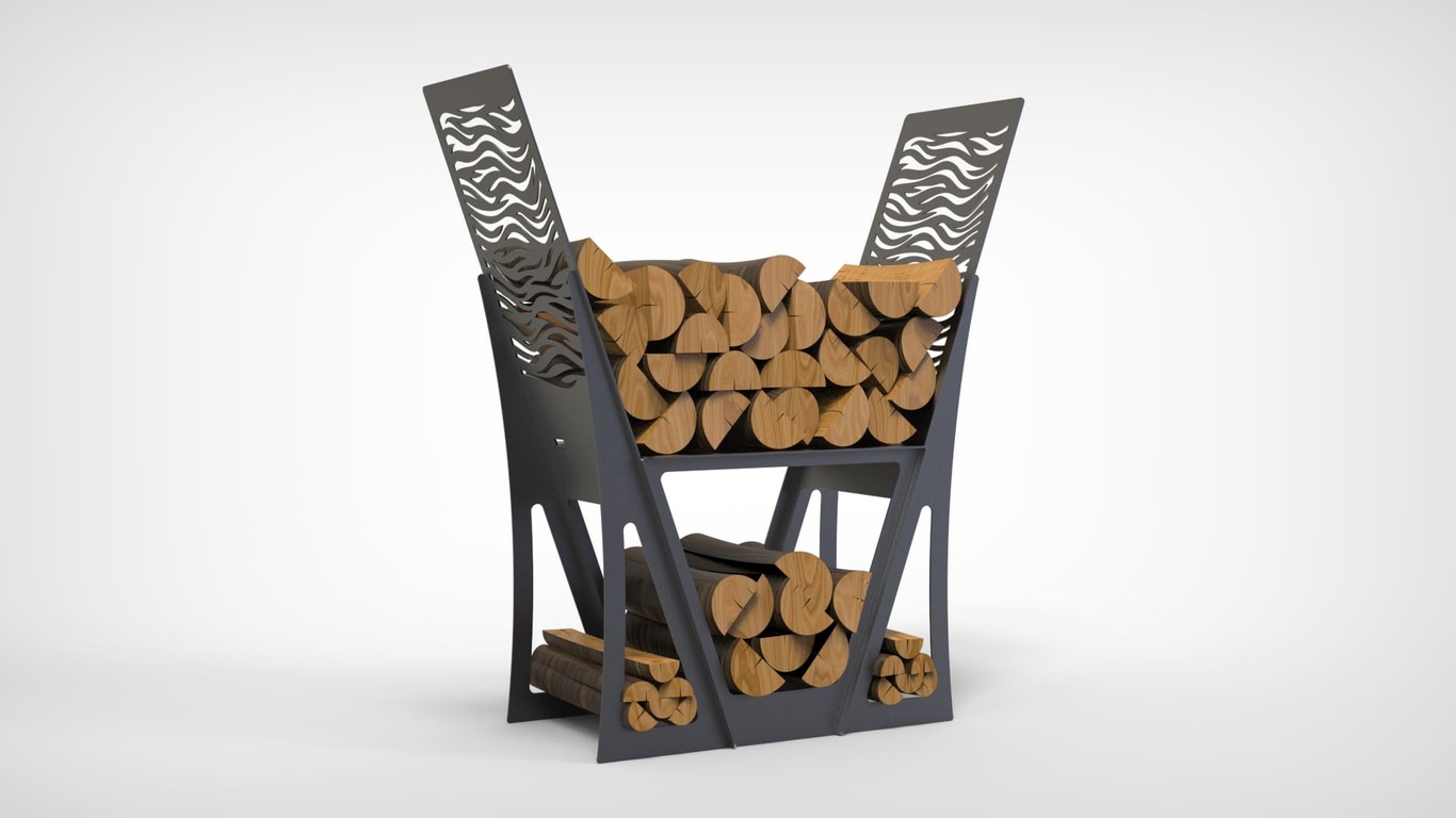 Modern Firewood Rack. DXF files for laser, plasma cutting. Фото 5