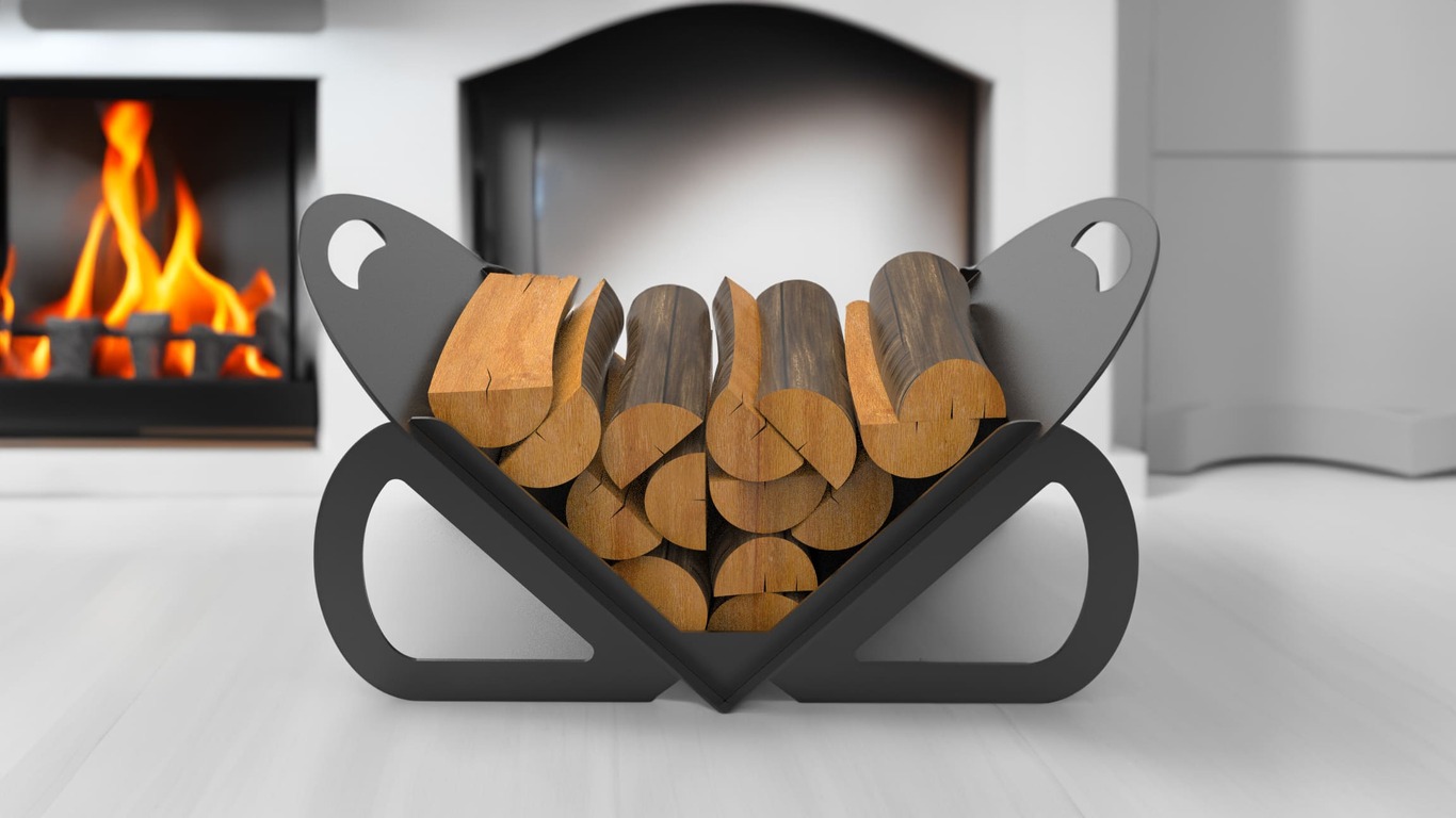 Rounded Firewood Rack. DXF files for laser, plasma cutting