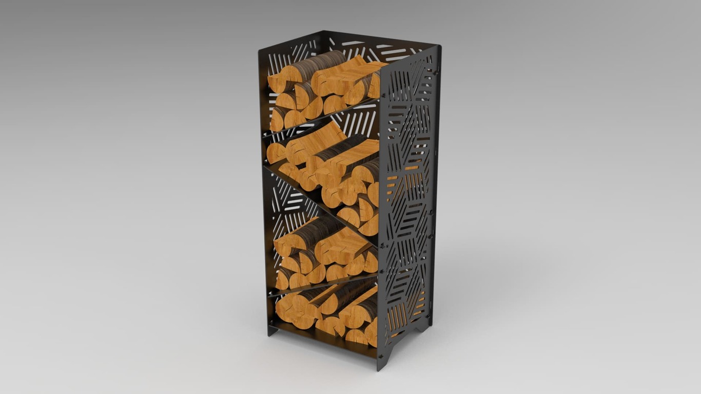 Stylish Firewood Rack. DXF files for laser, plasma cutting. Фото 4