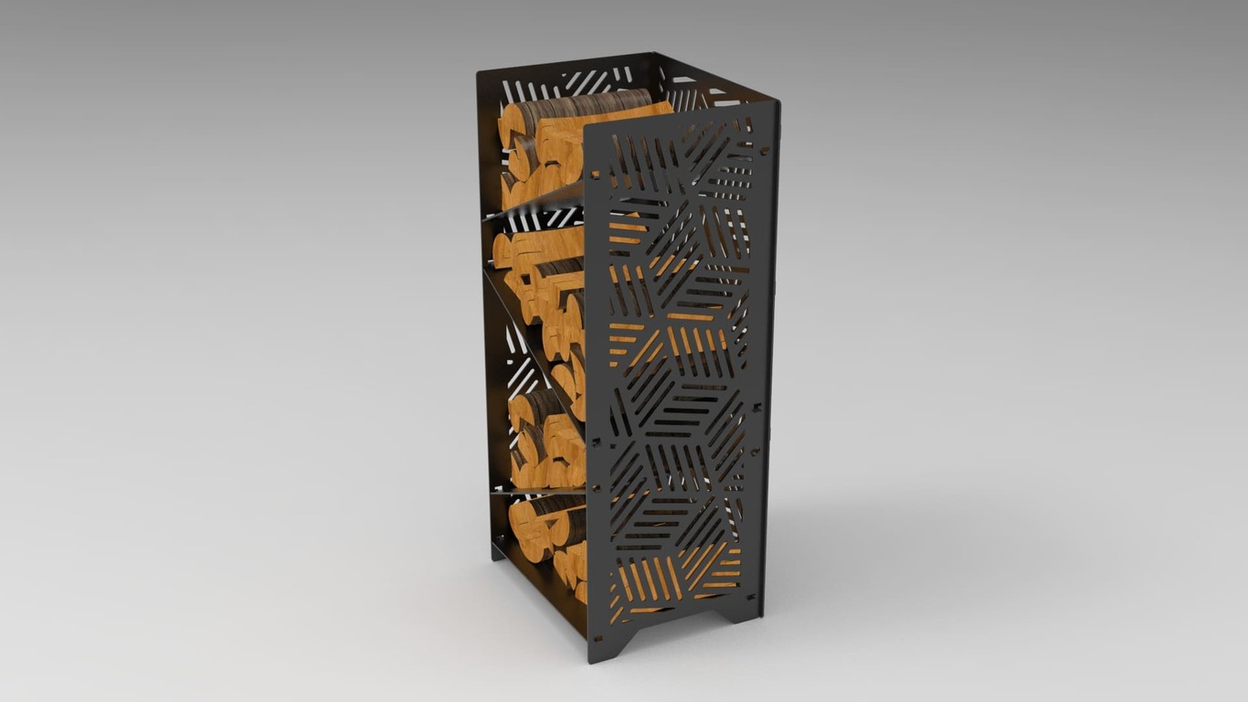 Stylish Firewood Rack. DXF files for laser, plasma cutting. Фото 2