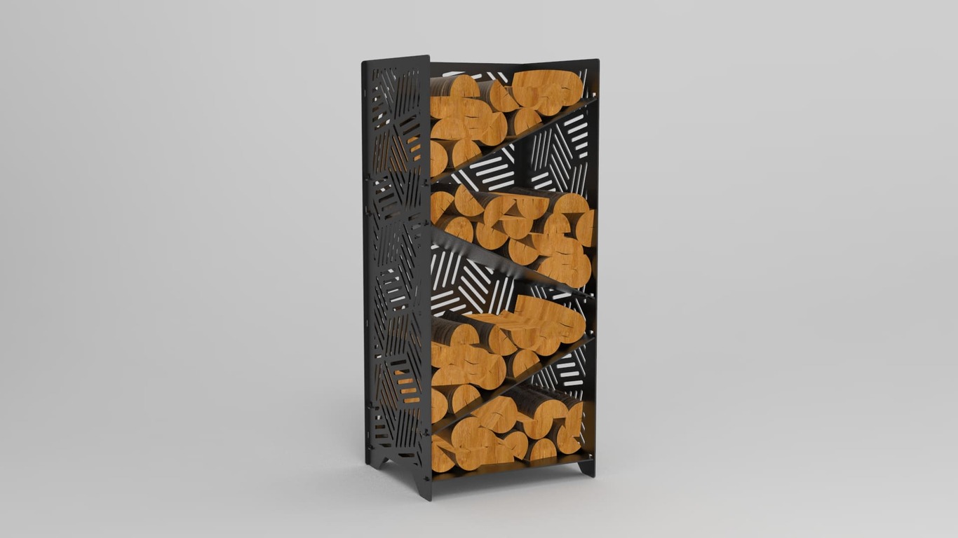 Stylish Firewood Rack. DXF files for laser, plasma cutting. Фото 6