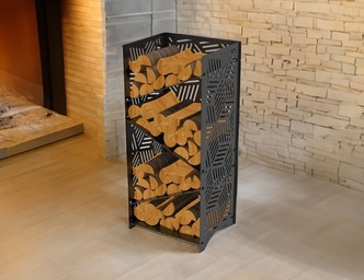 Stylish Firewood Rack. DXF files for laser, plasma cutting