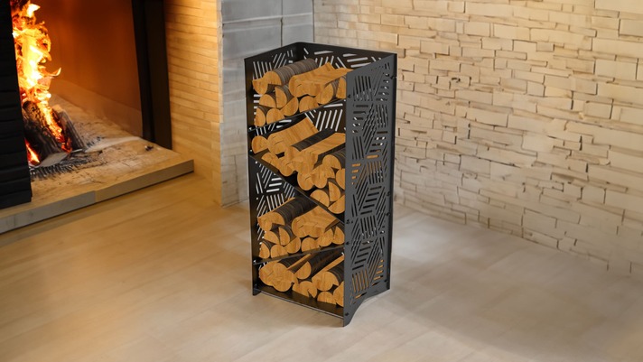 Stylish Firewood Rack. DXF files for laser, plasma cutting