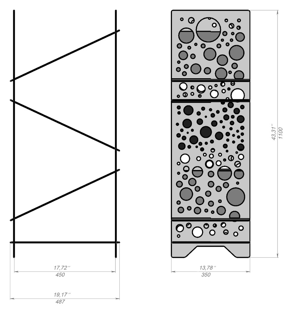 Bubbles Firewood Rack. DXF files for laser, plasma cutting. Фото 11