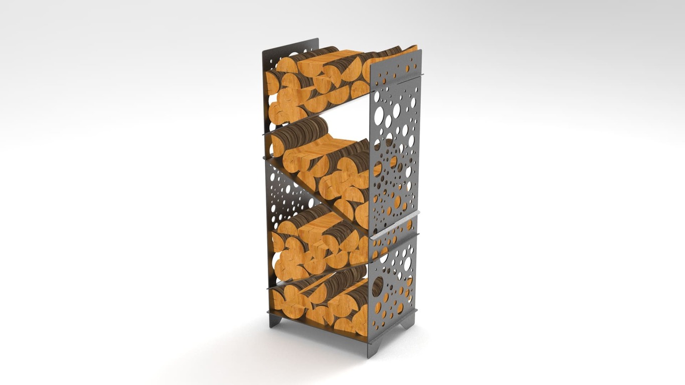 Bubbles Firewood Rack. DXF files for laser, plasma cutting. Фото 3