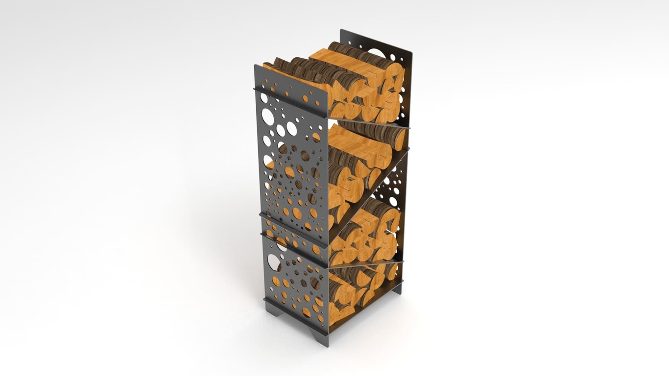 Bubbles Firewood Rack. DXF files for laser, plasma cutting. Фото 4