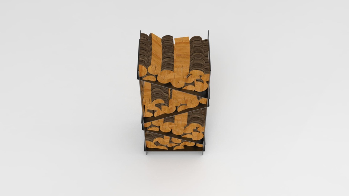 Bubbles Firewood Rack. DXF files for laser, plasma cutting. Фото 5