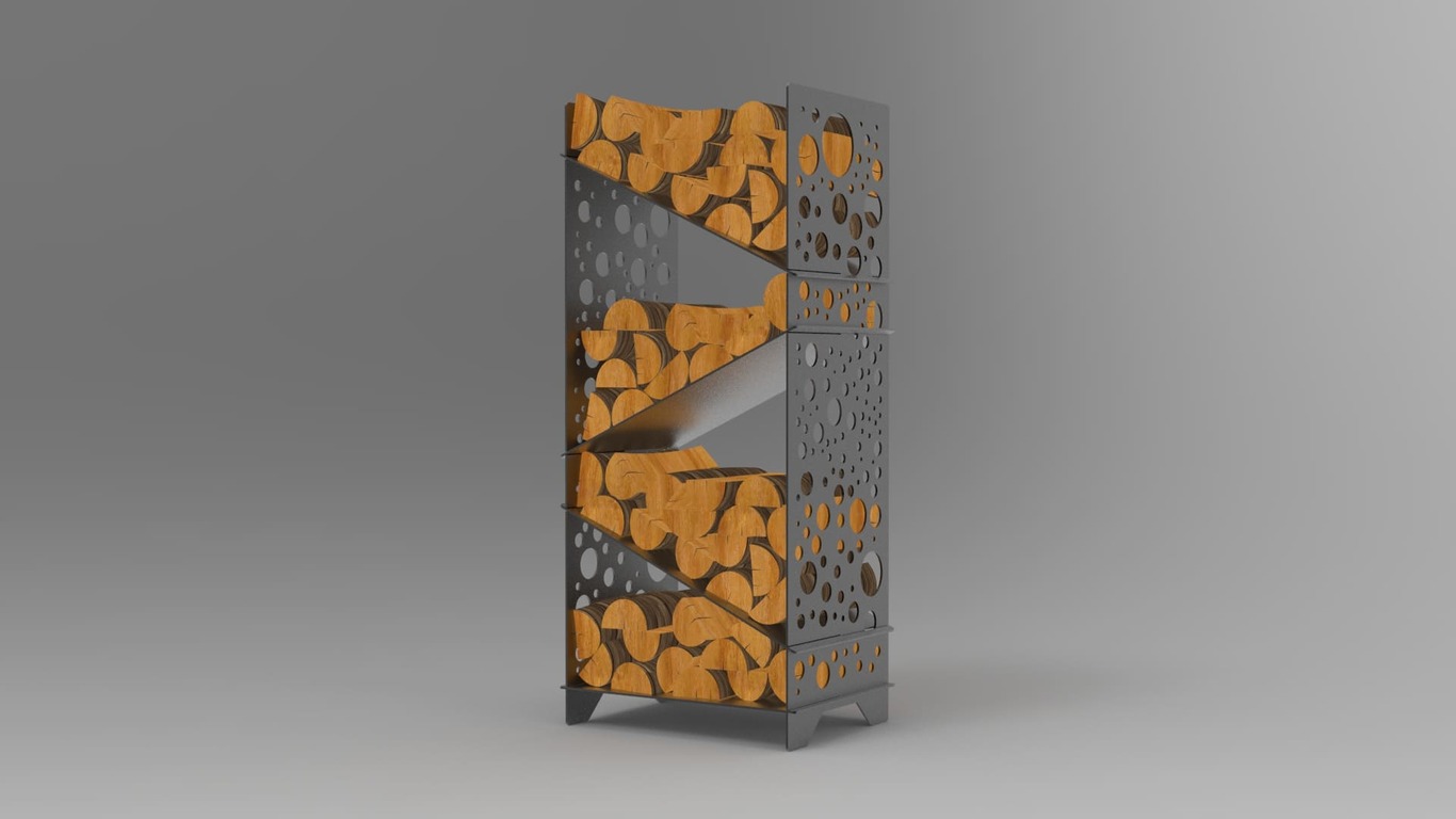 Bubbles Firewood Rack. DXF files for laser, plasma cutting. Фото 6