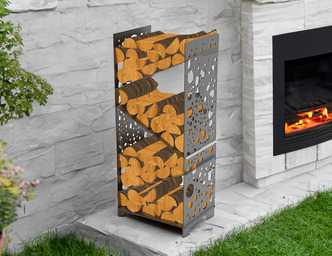 Bubbles Firewood Rack. DXF files for laser, plasma cutting