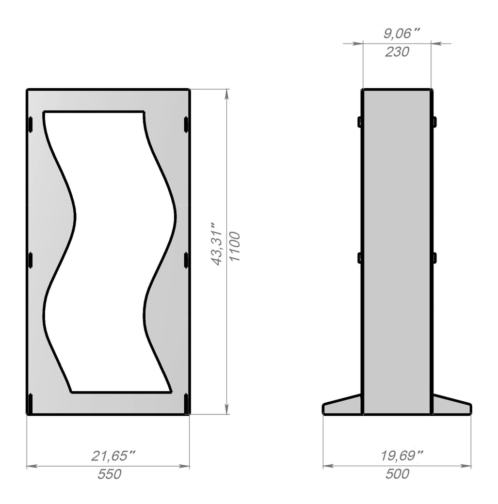 Wave 43" Firewood Rack. DXF files for laser, plasma cutting. Фото 12