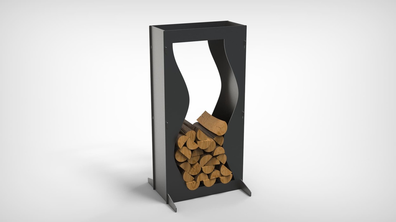 Wave 43" Firewood Rack. DXF files for laser, plasma cutting. Фото 4
