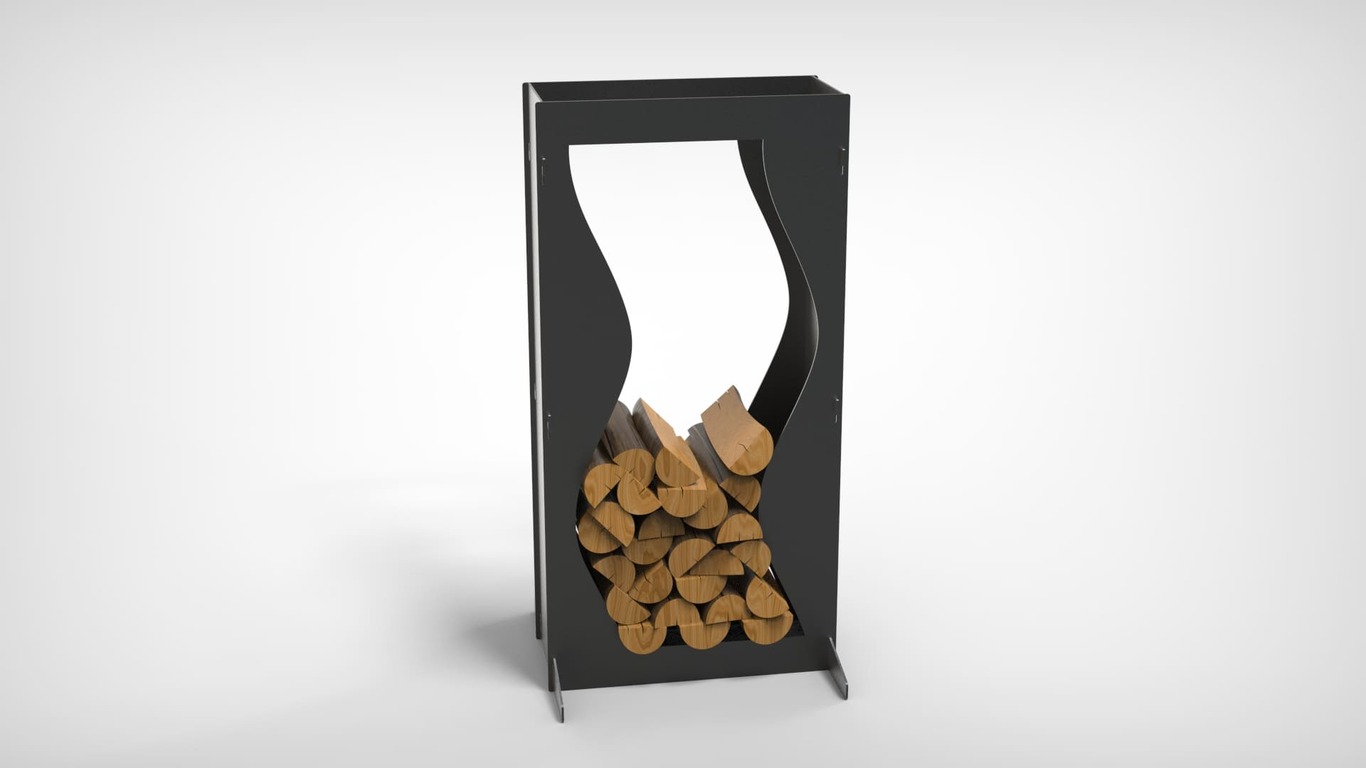 Wave 43" Firewood Rack. DXF files for laser, plasma cutting. Фото 3