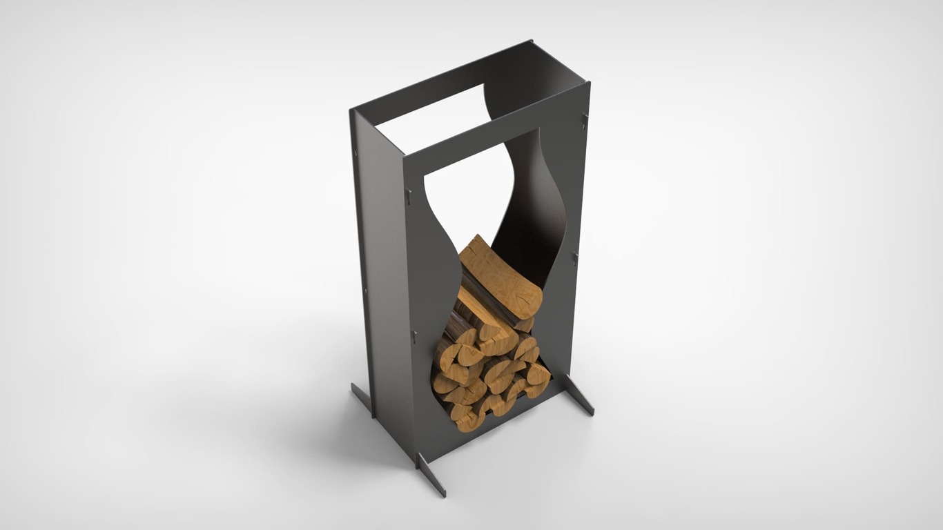 Wave 43" Firewood Rack. DXF files for laser, plasma cutting. Фото 8