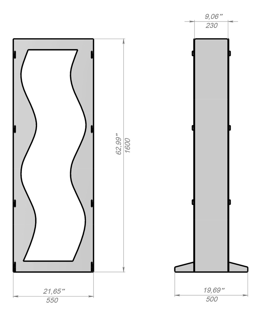 Wave 63" Firewood Rack. DXF files for laser, plasma cutting. Фото 8