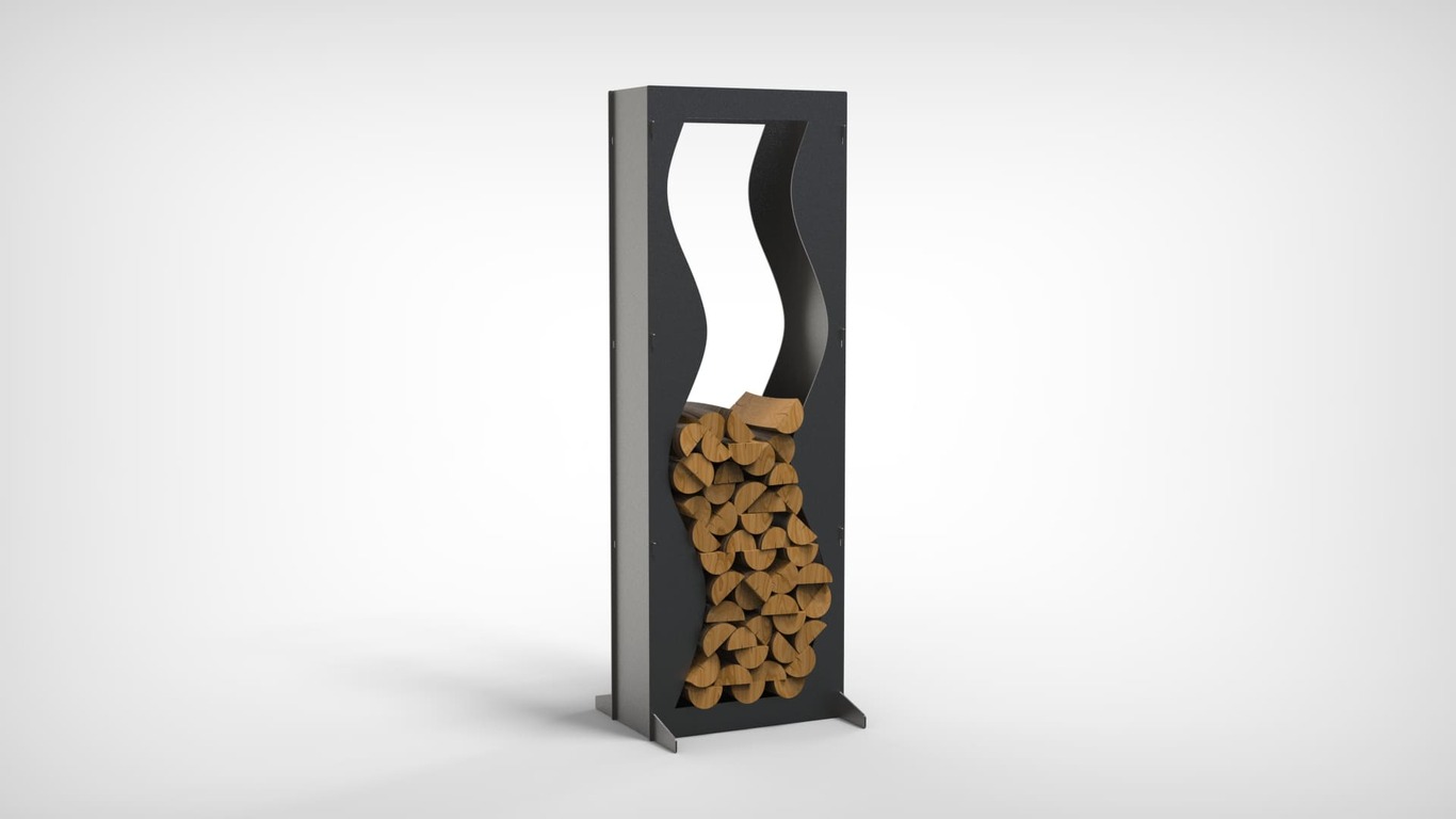 Wave 63" Firewood Rack. DXF files for laser, plasma cutting. Фото 4