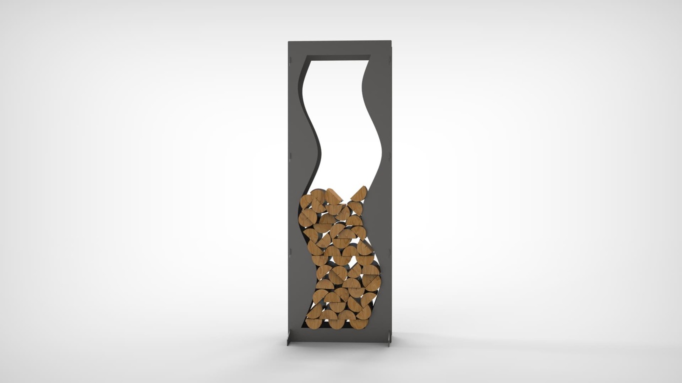 Wave 63" Firewood Rack. DXF files for laser, plasma cutting. Фото 5
