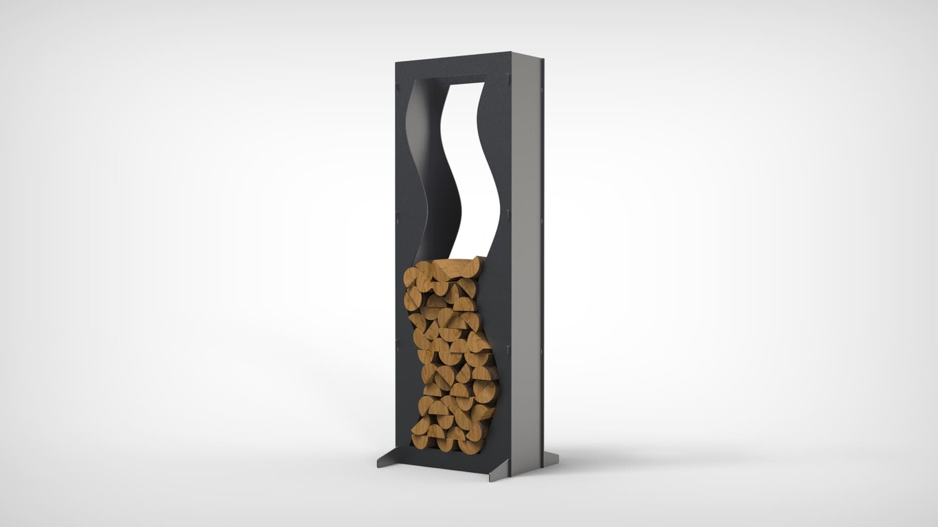 Wave 63" Firewood Rack. DXF files for laser, plasma cutting. Фото 3
