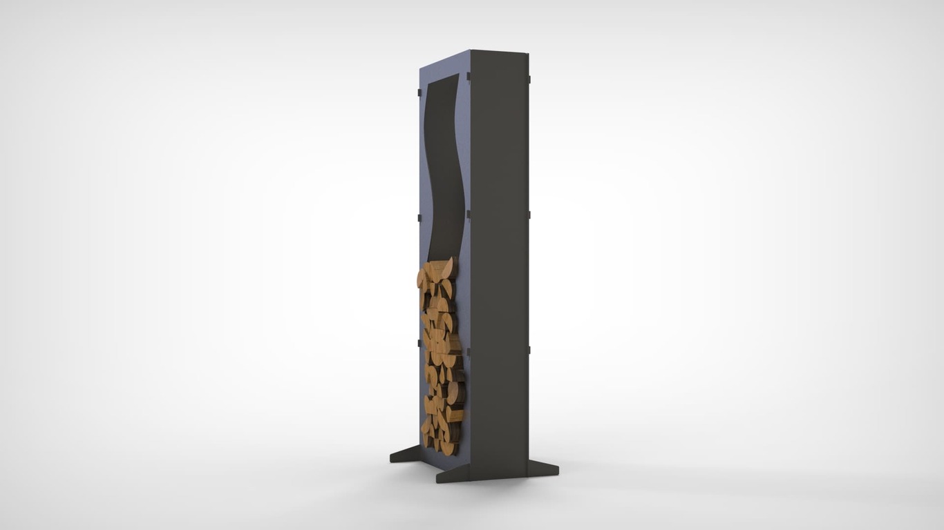 Wave 63" Firewood Rack. DXF files for laser, plasma cutting. Фото 6