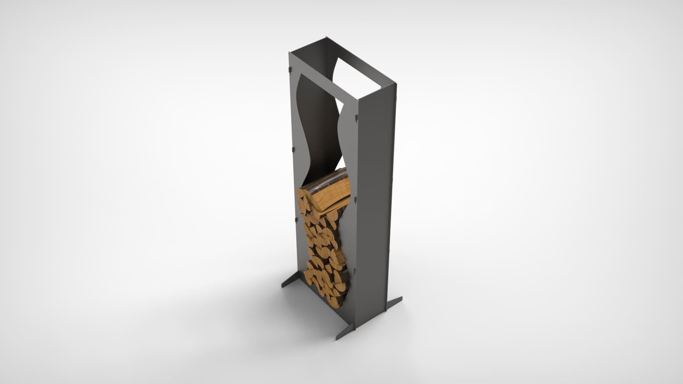 Wave 63" Firewood Rack. DXF files for laser, plasma cutting. Фото 7