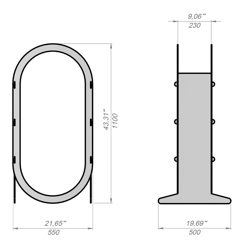 Ellipse 43" Firewood Rack. DXF files for laser, plasma cutting. Фото 14