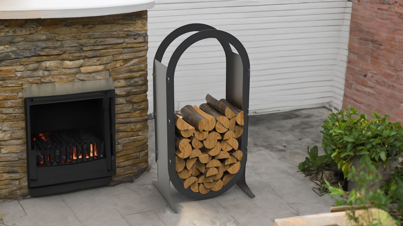 Ellipse 43" Firewood Rack. DXF files for laser, plasma cutting
