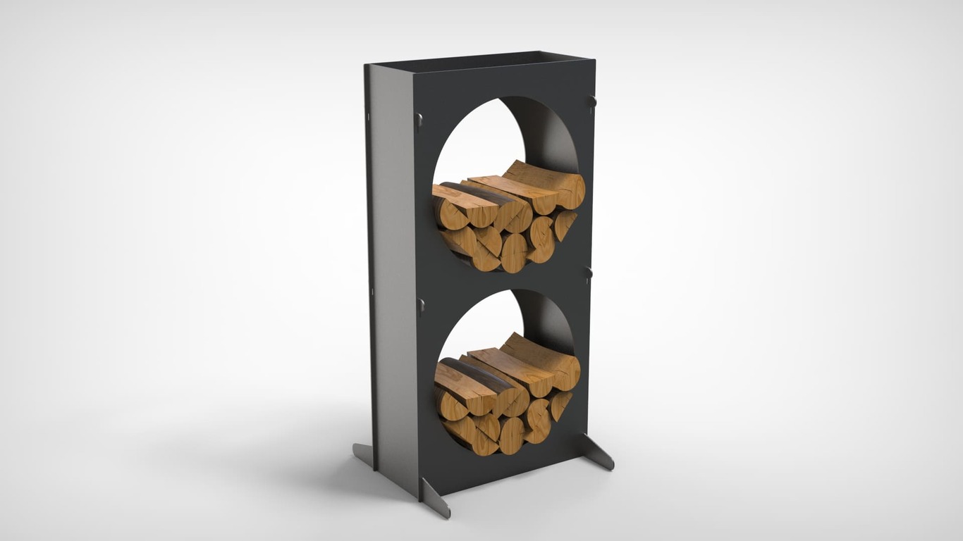Firewood Rack 43" with Round Cutouts. DXF files for laser, plasma cutting. Фото 2