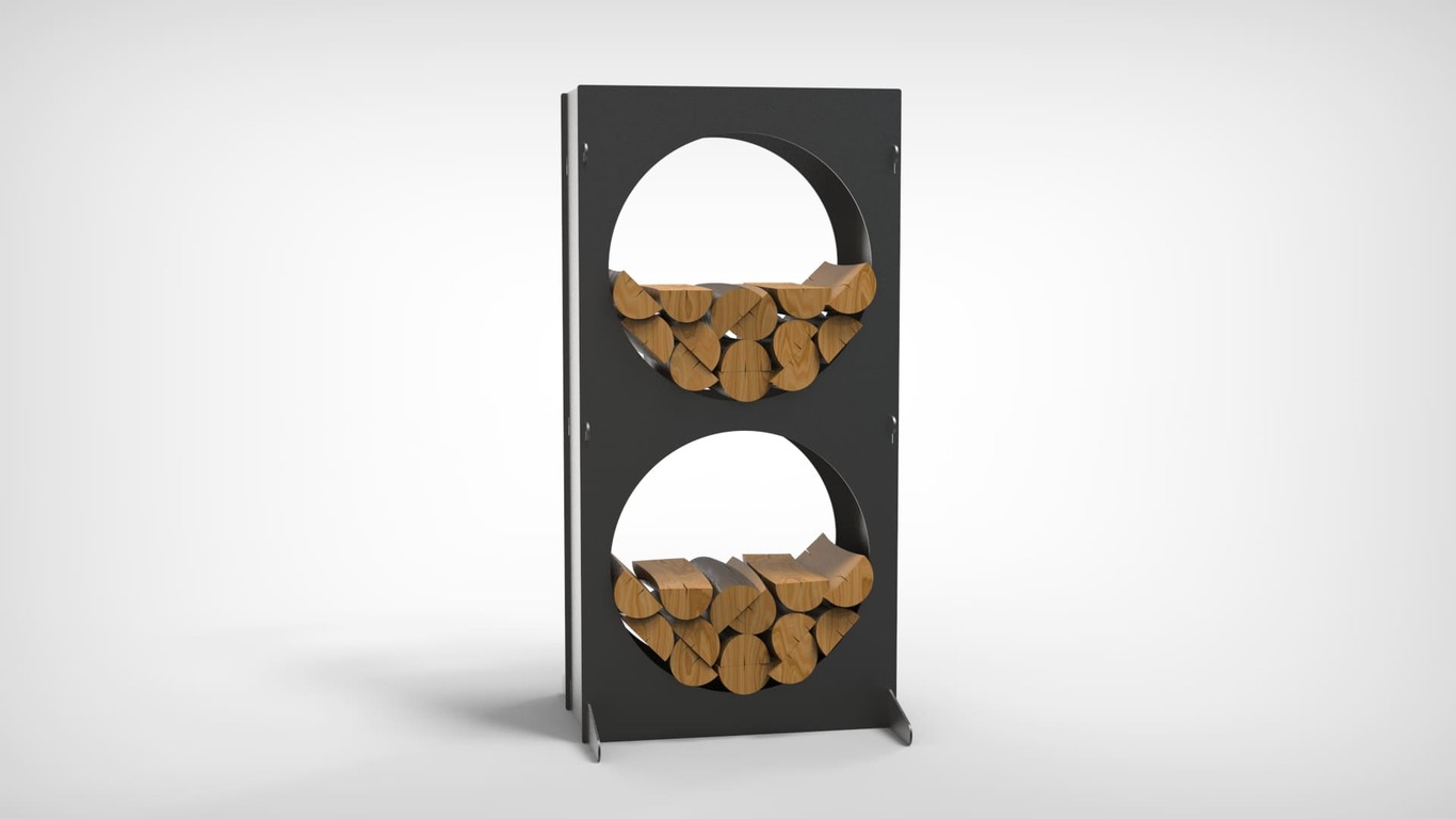 Firewood Rack 43" with Round Cutouts. DXF files for laser, plasma cutting. Фото 3