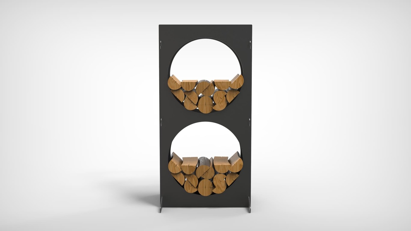 Firewood Rack 43" with Round Cutouts. DXF files for laser, plasma cutting. Фото 5