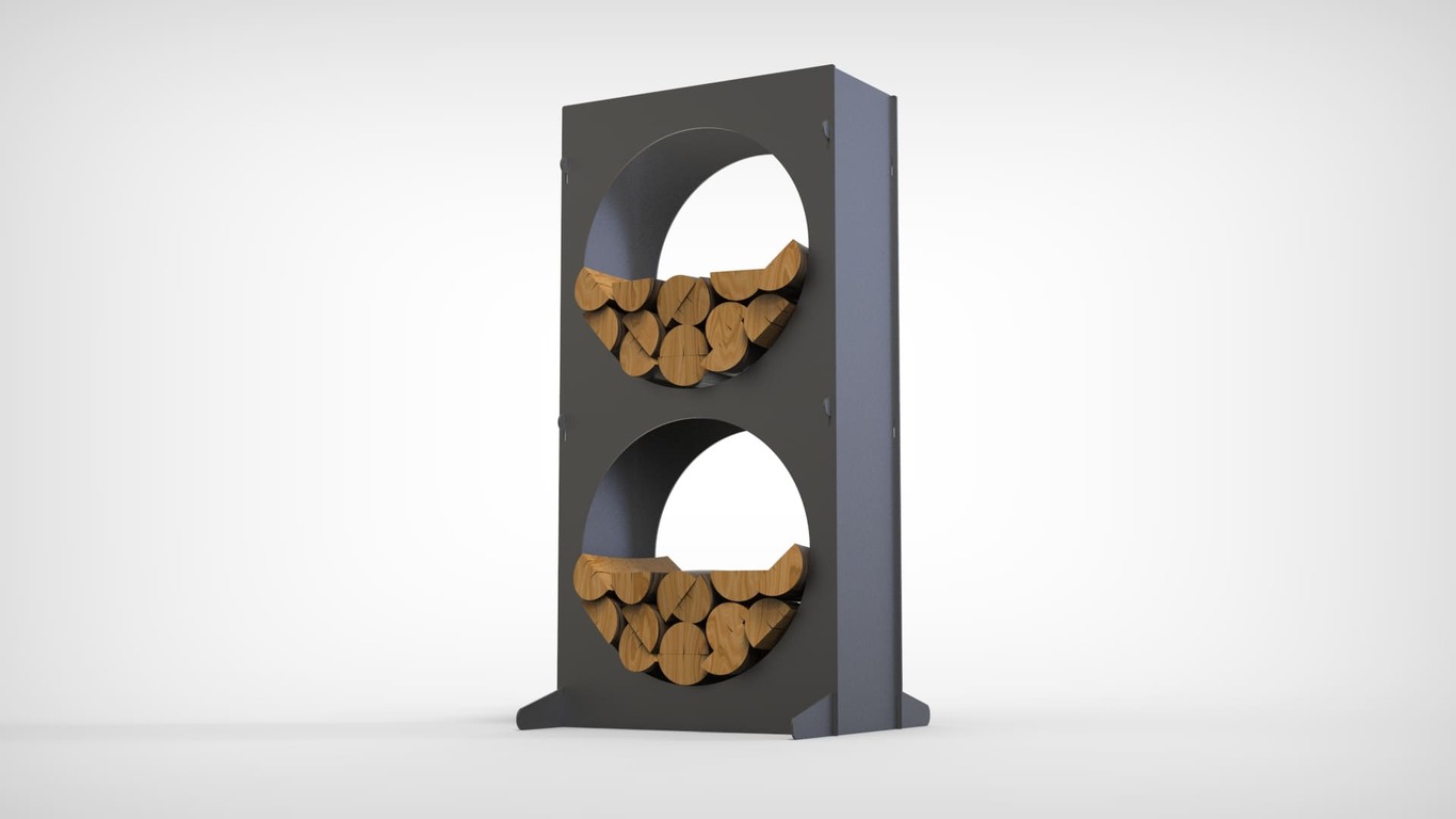 Firewood Rack 43" with Round Cutouts. DXF files for laser, plasma cutting. Фото 4
