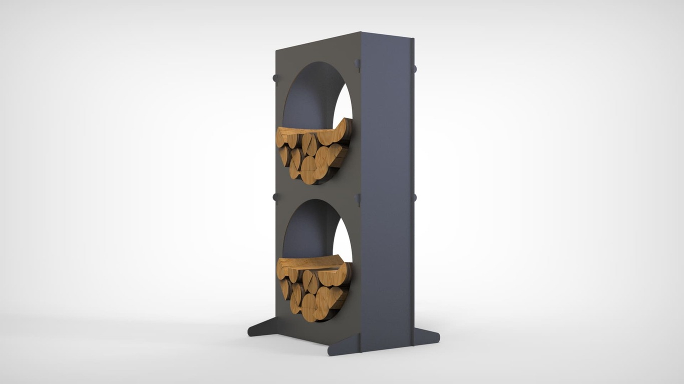 Firewood Rack 43" with Round Cutouts. DXF files for laser, plasma cutting. Фото 6