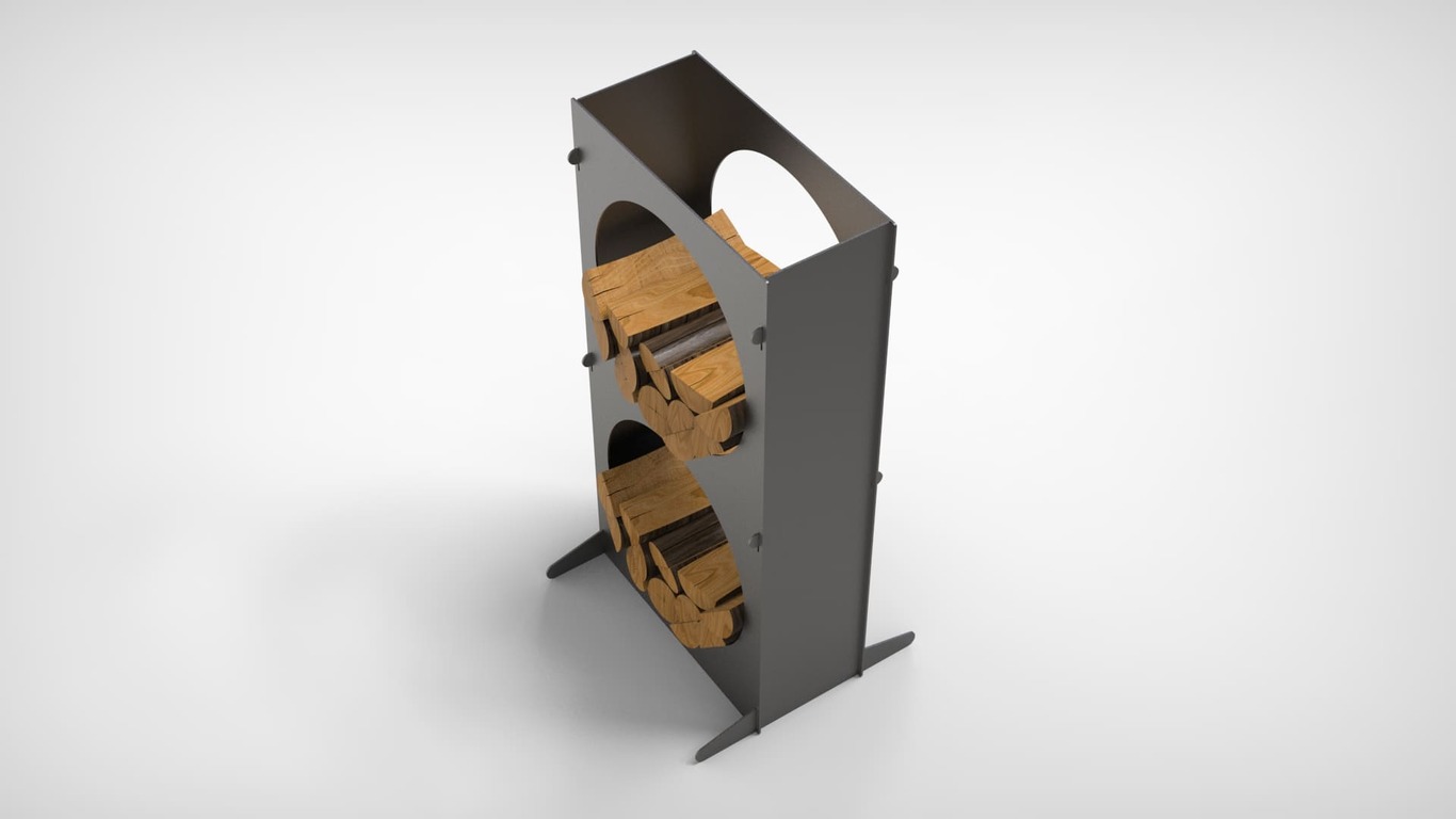 Firewood Rack 43" with Round Cutouts. DXF files for laser, plasma cutting. Фото 8