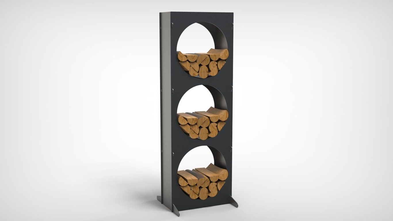 Firewood Rack 63" with Round Cutouts. DXF files for laser, plasma cutting. Фото 2