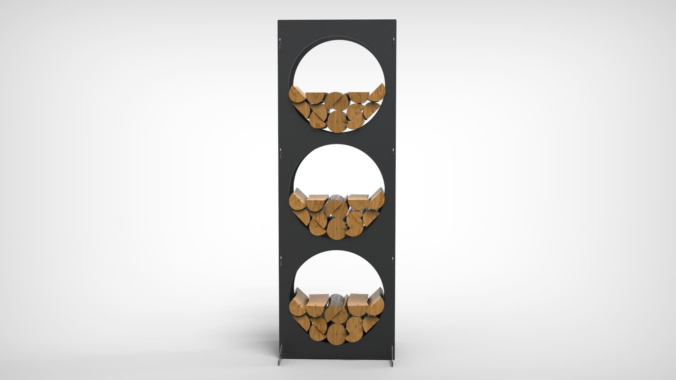 Firewood Rack 63" with Round Cutouts. DXF files for laser, plasma cutting. Фото 4