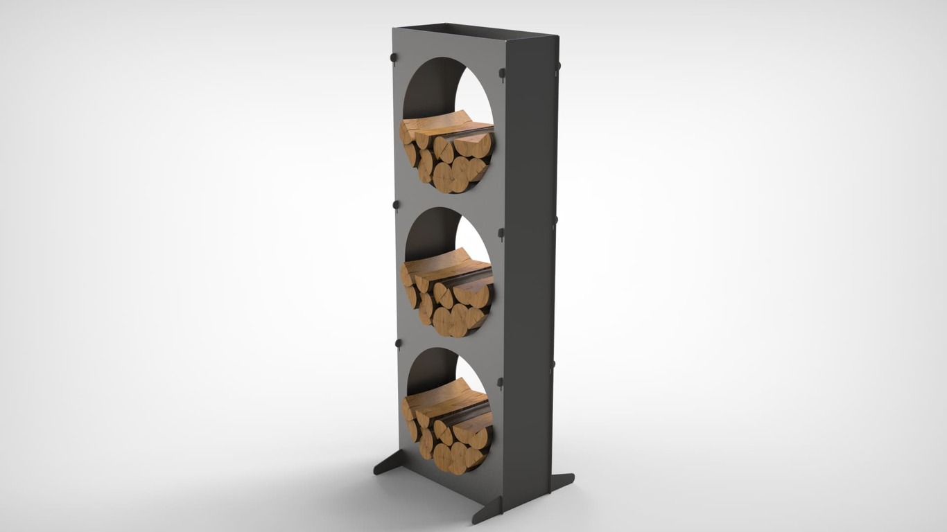 Firewood Rack 63" with Round Cutouts. DXF files for laser, plasma cutting. Фото 3