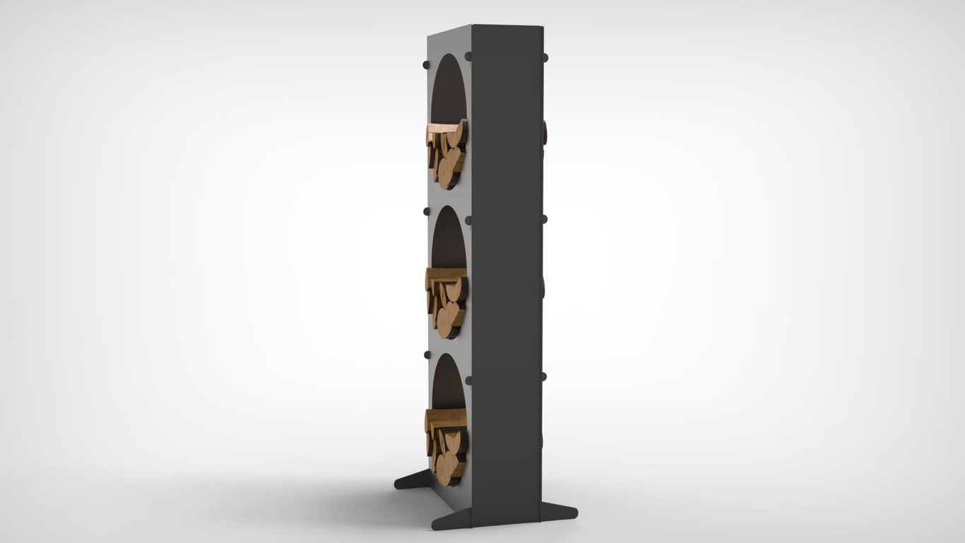 Firewood Rack 63" with Round Cutouts. DXF files for laser, plasma cutting. Фото 5