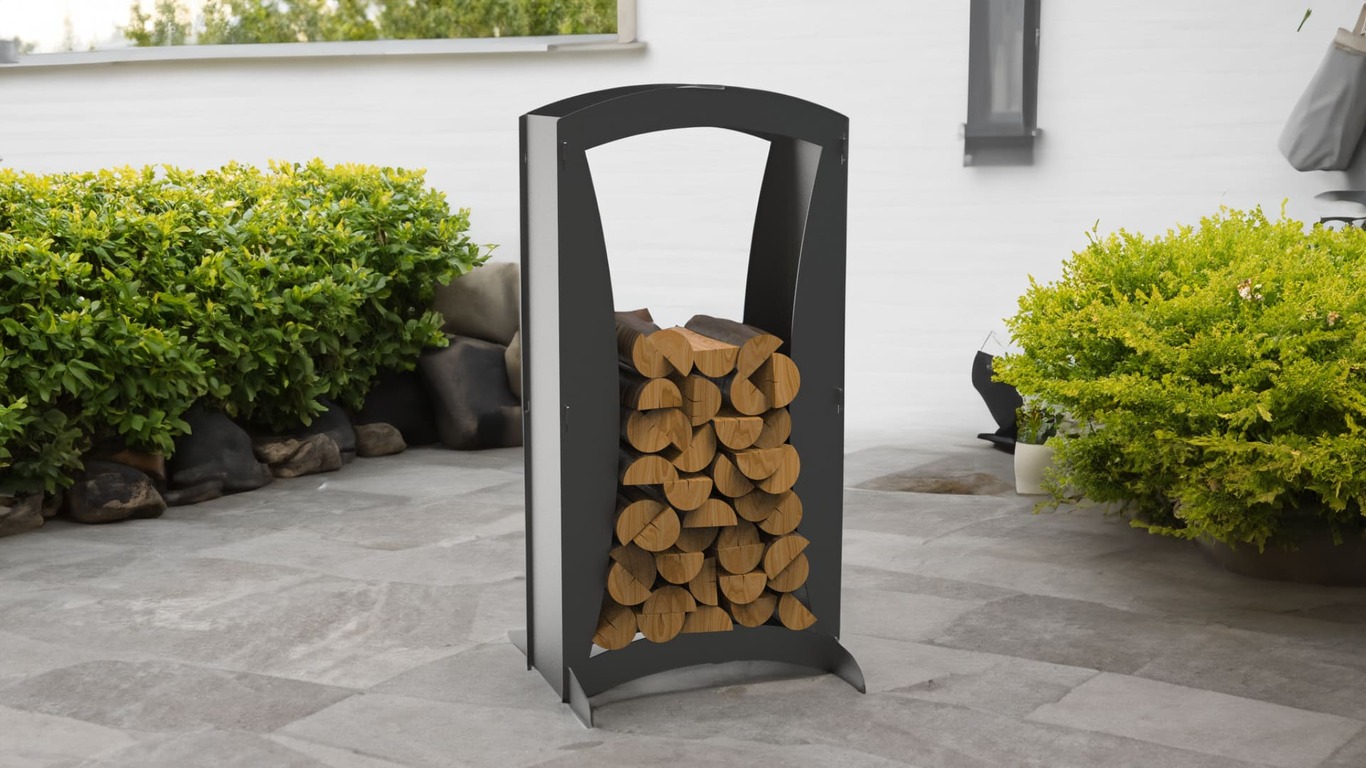 Contemporary 43" Firewood Rack. DXF files for laser, plasma cutting