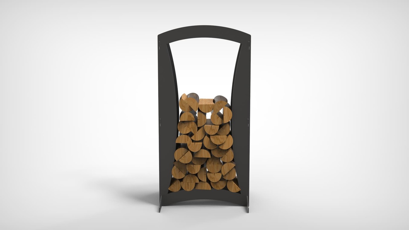 Contemporary 43" Firewood Rack. DXF files for laser, plasma cutting. Фото 3
