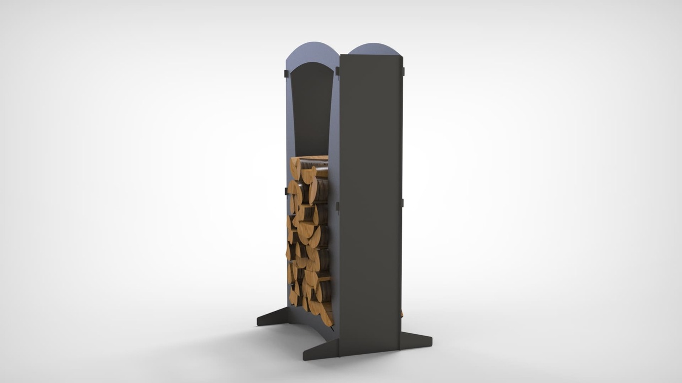 Contemporary 43" Firewood Rack. DXF files for laser, plasma cutting. Фото 6